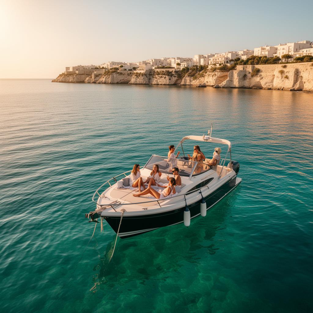 Marina di Brindisi con barche a vela ormeggiate e Castello Aragonese sullo sfondo